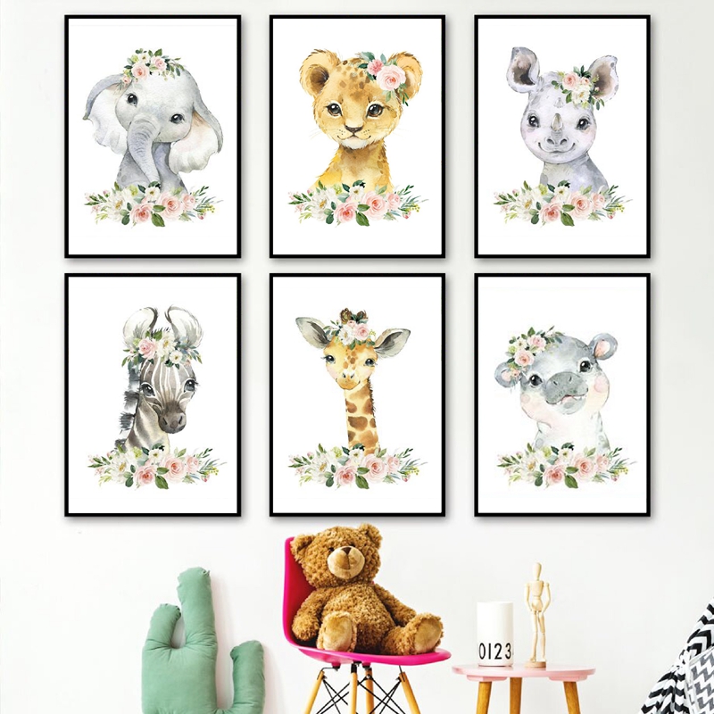 Baby Nursery Pictures - Impressions sur toile d'animaux de la