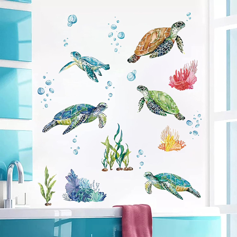 Baby Nursery Under The Sea - Autocollant mural de tortues de mer