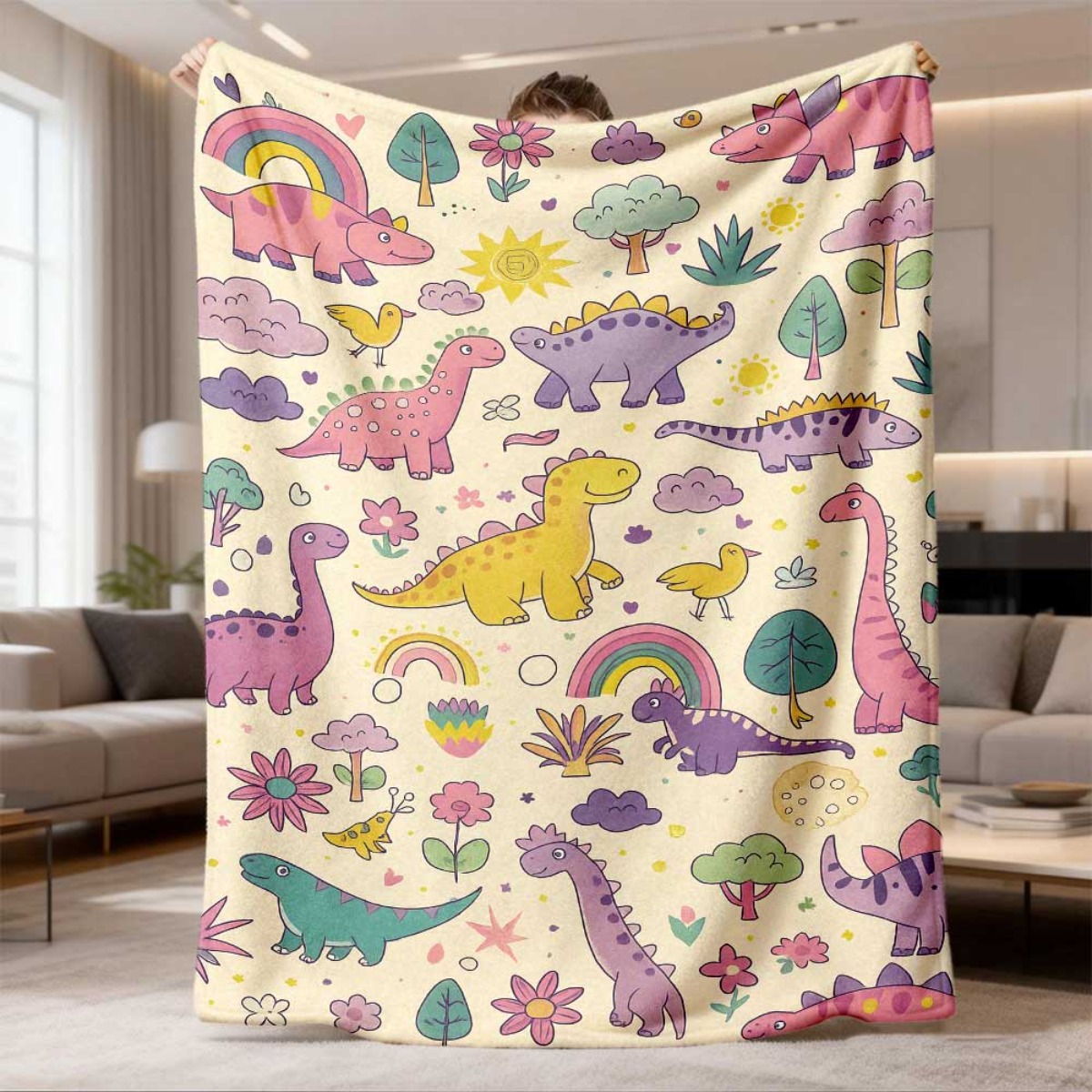 Baby Nursery Themes Boy - Couverture en peluche super mignonne dinosaure