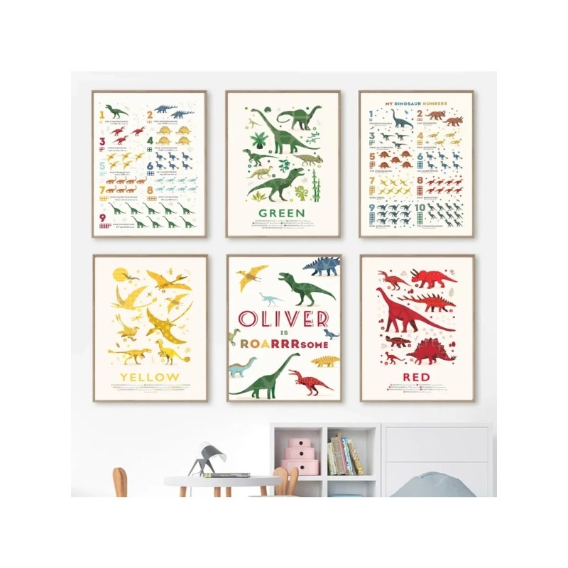 Baby Name Wall Art - Tableau mural éducatif personnalisé avec chiffres,