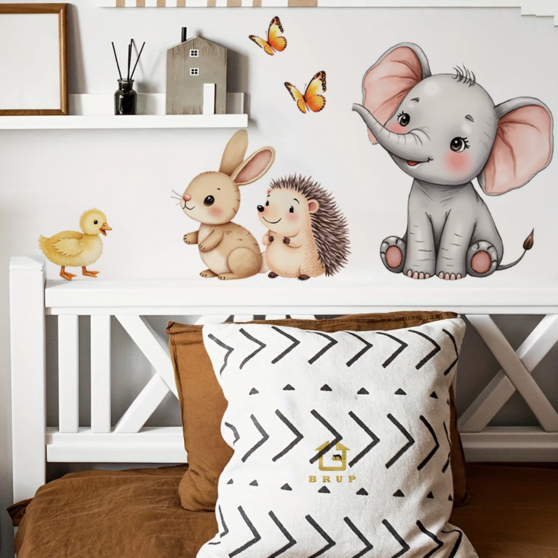 Baby Nursery Pictures - Autocollant mural d'animal de dessin animé,