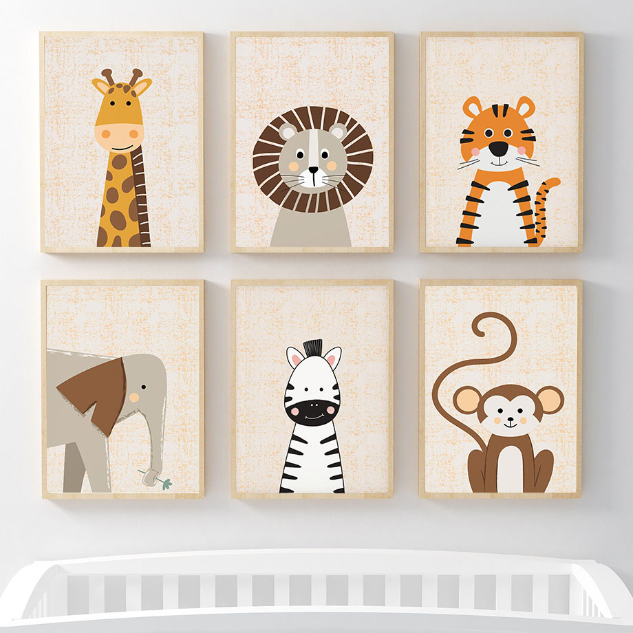 Baby Name Wall Art - Tableau mural en toile avec motifs