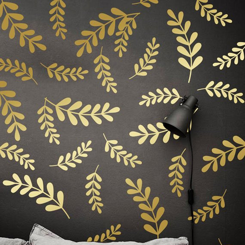 Baby Nursery Vinyl Wall Stickers - Autocollant mural Floral de feuille botanique,