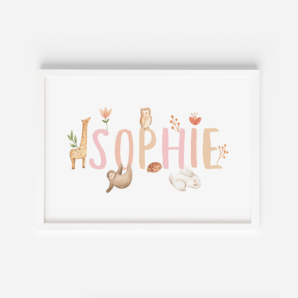 Baby Nursery Name Letters - Affiche Personnalisée avec Nom, Peinture sur