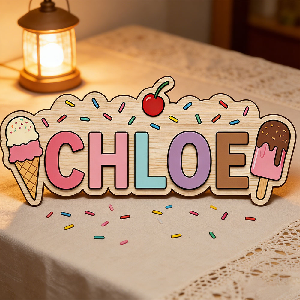 Baby Name Wall Art - Panneau en bois personnalisé sur le