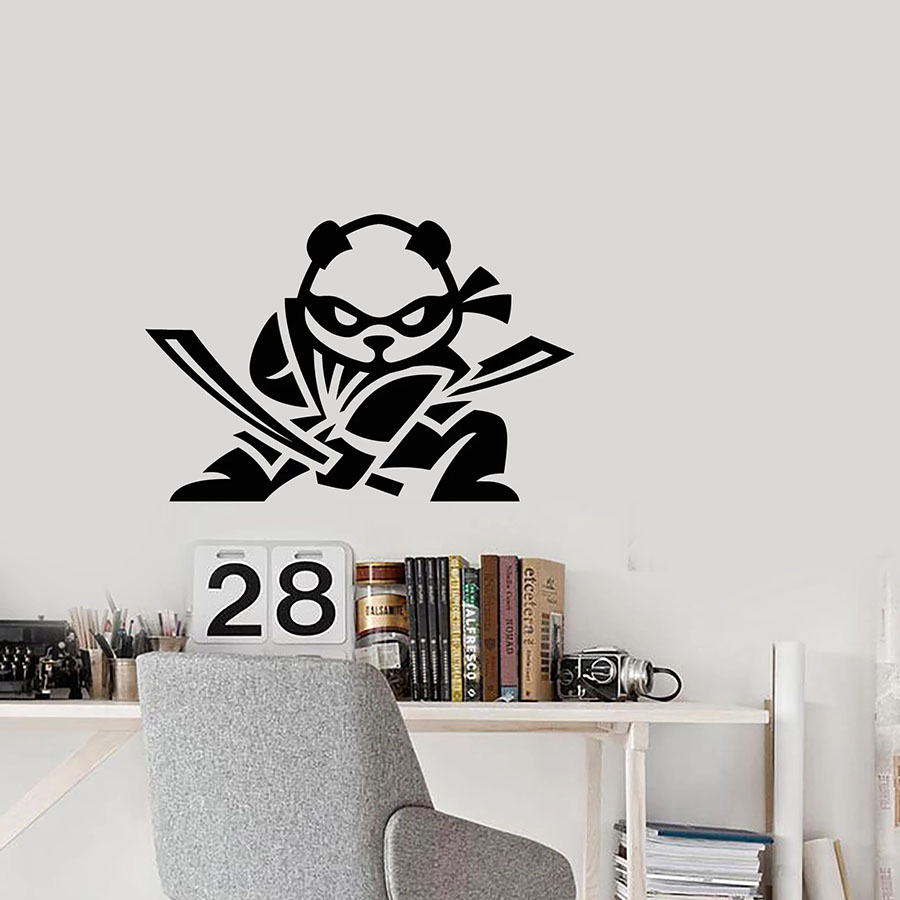 Baby Zone Nursery - Dessin animé bébé Panda autocollant Mural