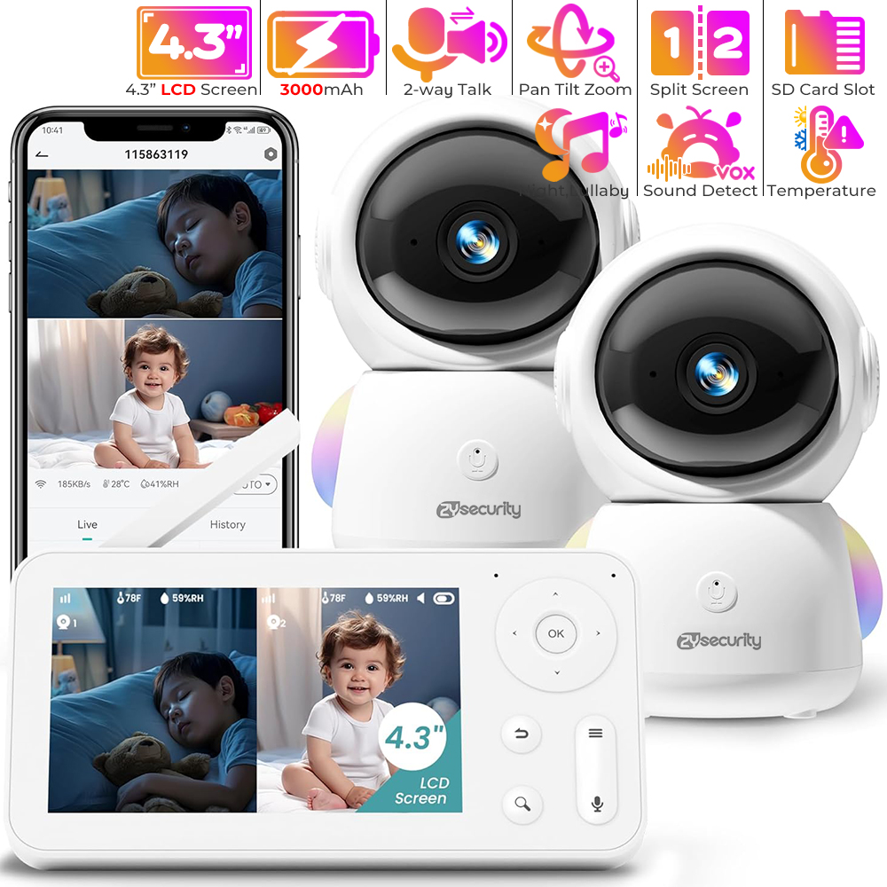 Baby Nursery Images - Babyphone 2K avec 2 Caméras et