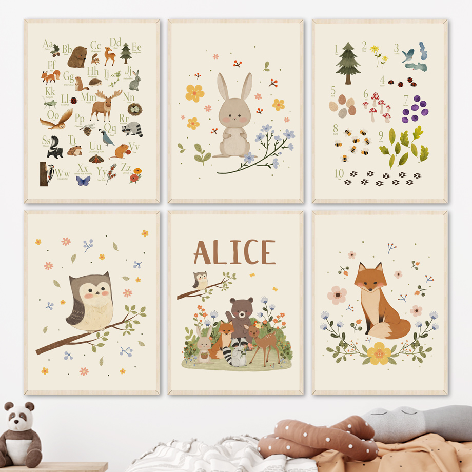 Baby Nursery Pictures - 1 toile murale sans cadre, motifs