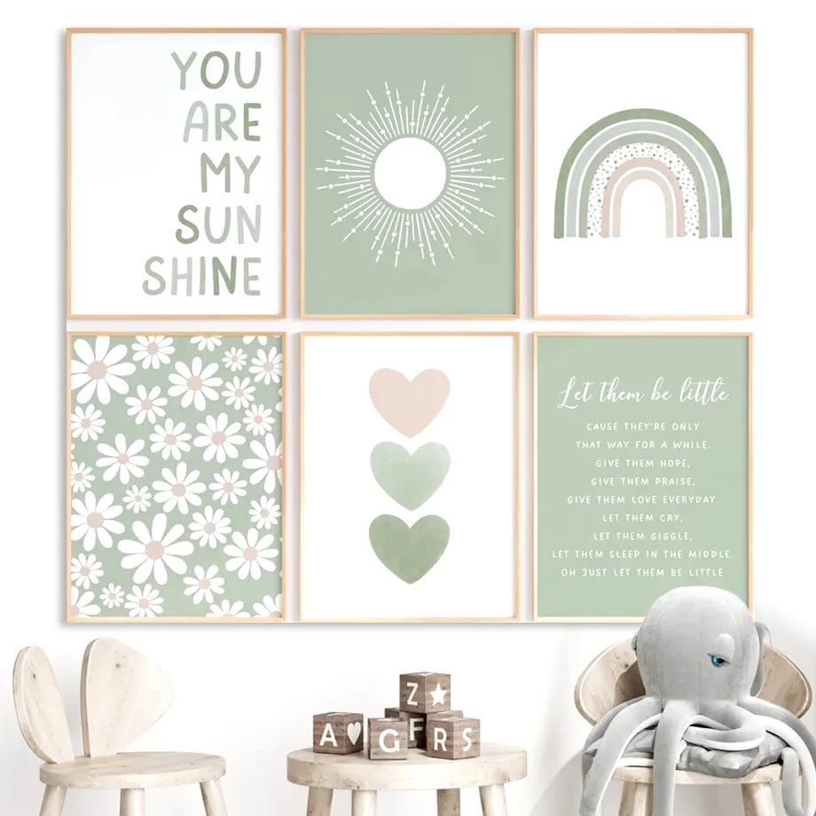Baby Nursery Green - Crocodile Smiles at the Sun –