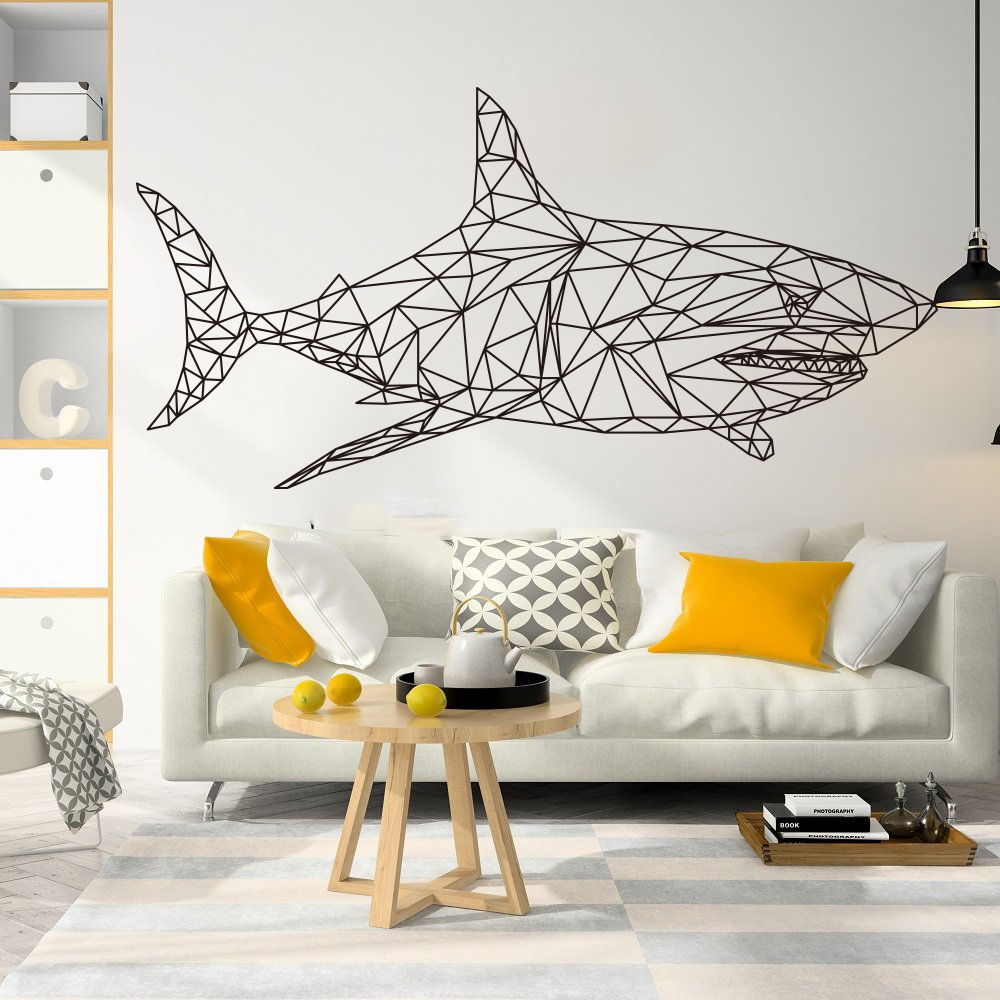 Baby Nursery Under The Sea - Autocollant mural géométrique en vinyle, motif