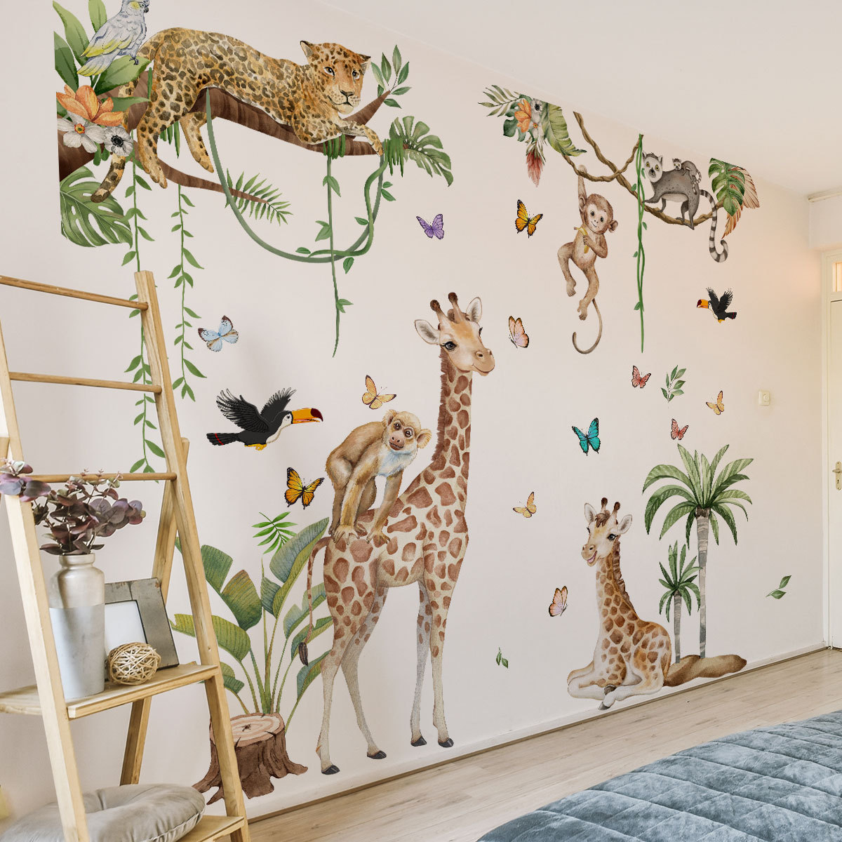 Grand autocollant mural animau - Baby Nursery Jungle Wallpaper avis et prix