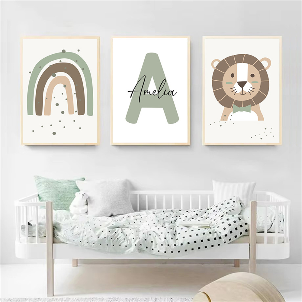 Impression sur toile Lion, aff - Baby Nursery Green avis et prix
