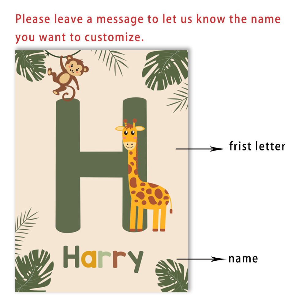 Affiches d'animaux de la Jungl - Baby Name Wall Art avis et prix