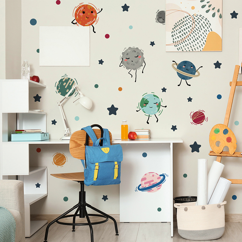 Dessin animé système solaire p - Baby Nursery Vinyl Wall Stickers avis et prix
