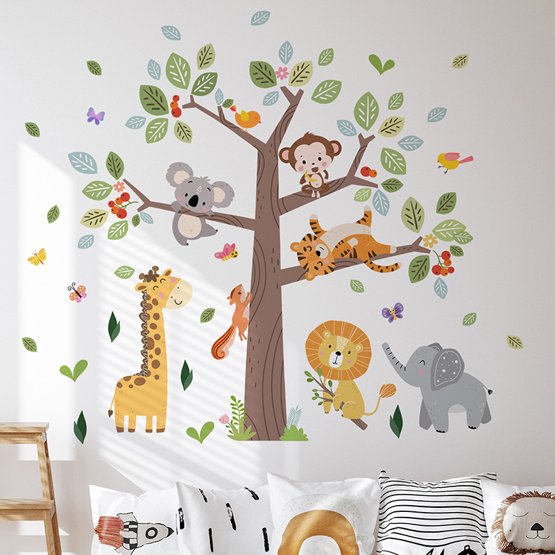 Grand autocollant mural en vin - Baby Nursery Jungle Wallpaper avis et prix