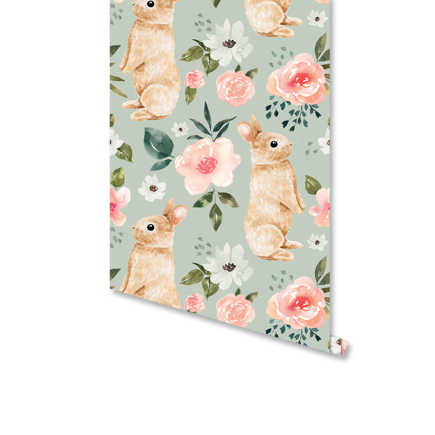 Papier peint floral vert sauge - Baby Nursery Green avis et prix