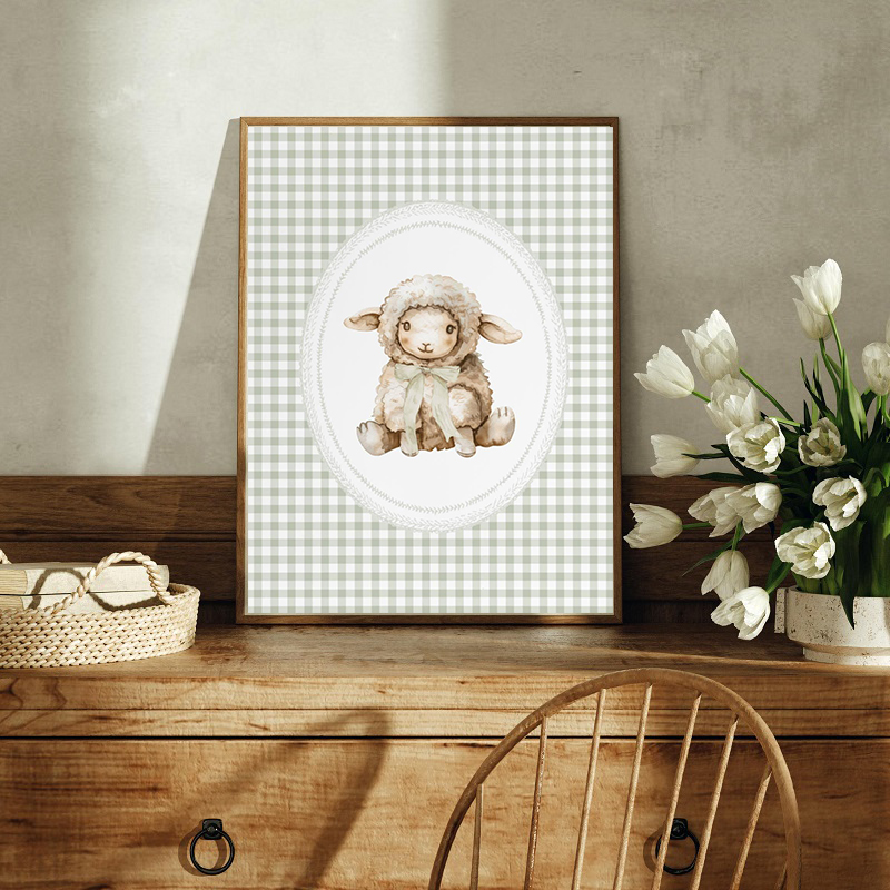Affiche murale vintage en toil - Baby Nursery Green avis et prix