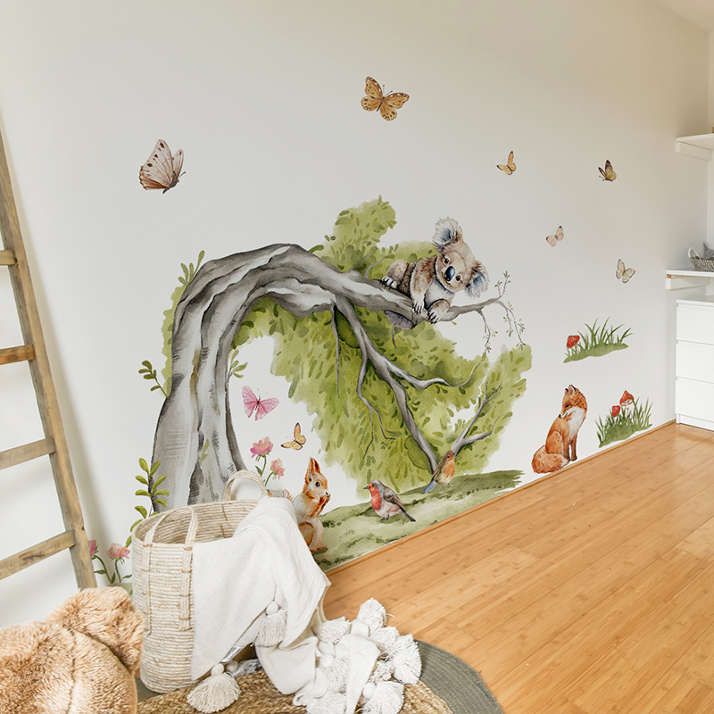 Jungle grand arbre animaux aut - Baby Nursery Green avis et prix