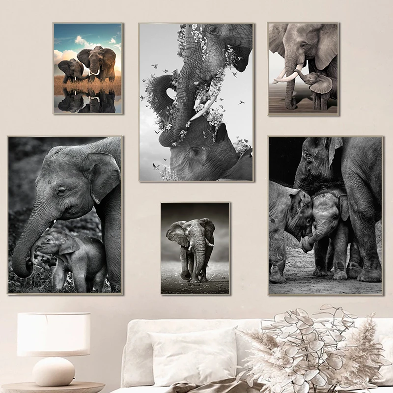 Affiches de famille d'éléphant - Baby Nursery Images avis et prix
