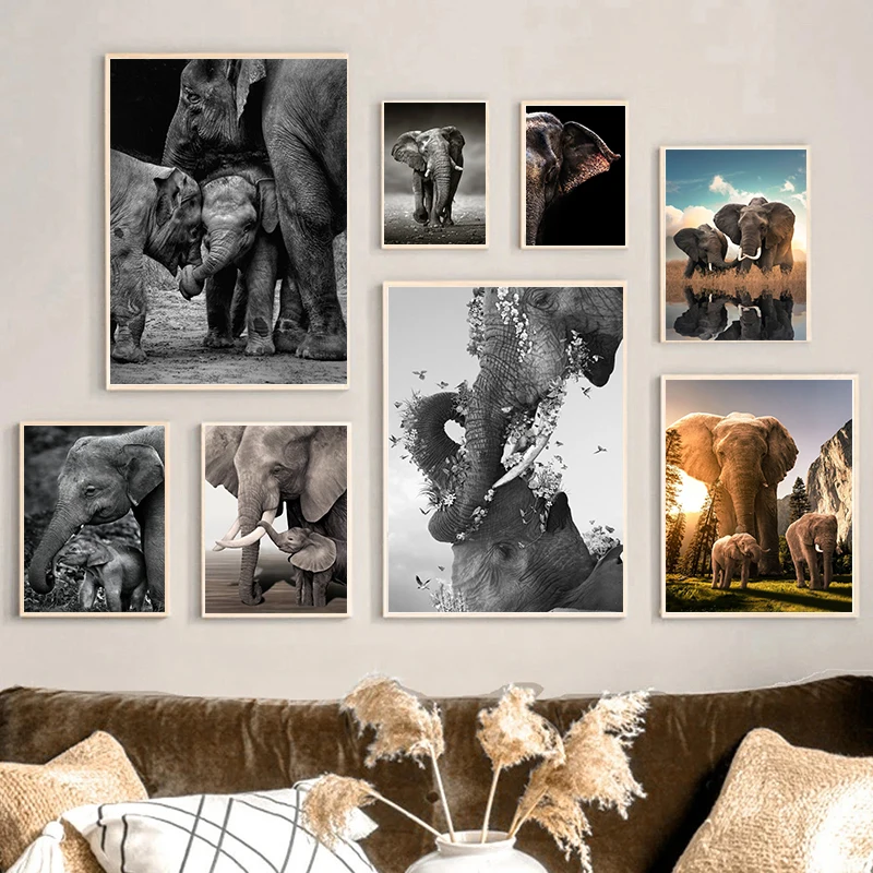 Affiches de famille d'éléphant - Baby Nursery Images avis et prix