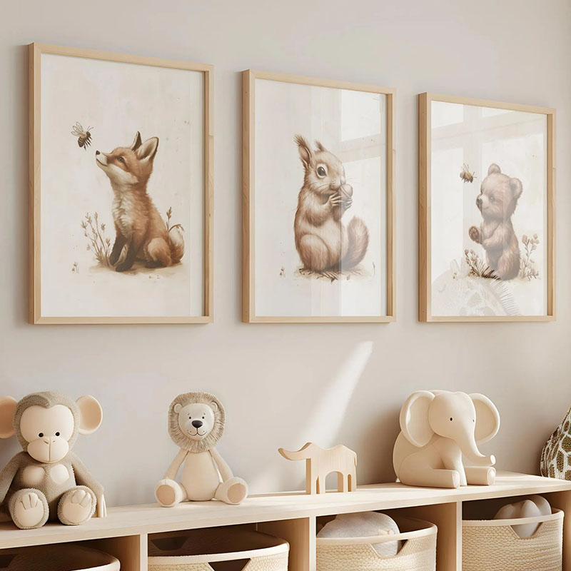 Affiches d'animaux (Ours, Lapi - Baby Nursery Pictures avis et prix