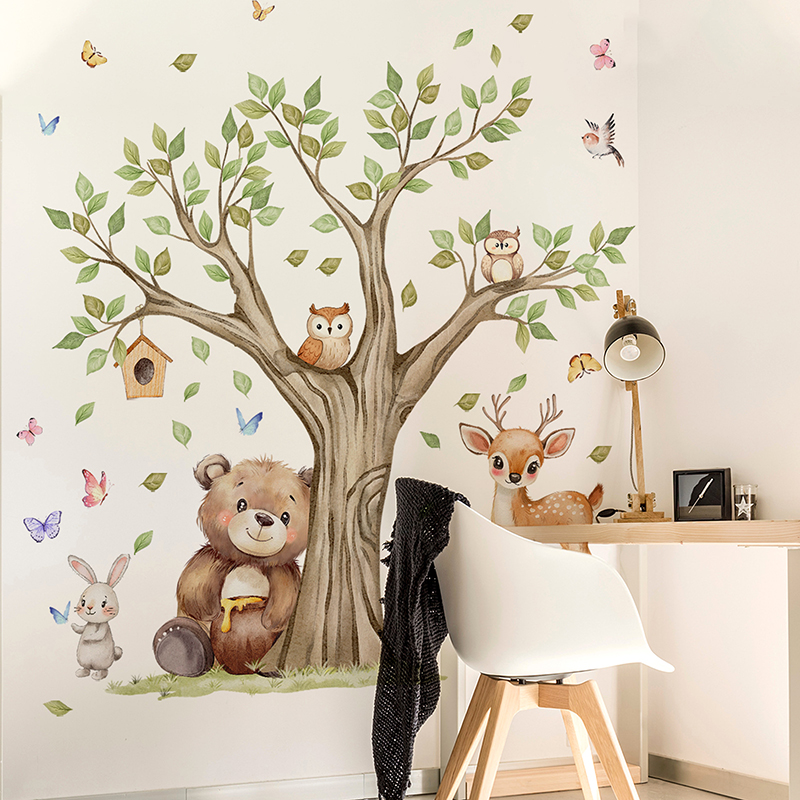 Dessin animé Jungle animaux pa - Baby Nursery Vinyl Wall Stickers avis et prix