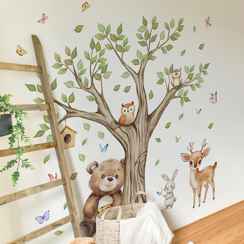 Dessin animé Jungle animaux pa - Baby Nursery Vinyl Wall Stickers avis et prix