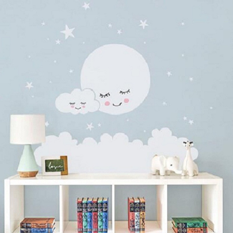 Belle lune étoiles autocollant - Baby Nursery Vinyl Wall Stickers avis et prix