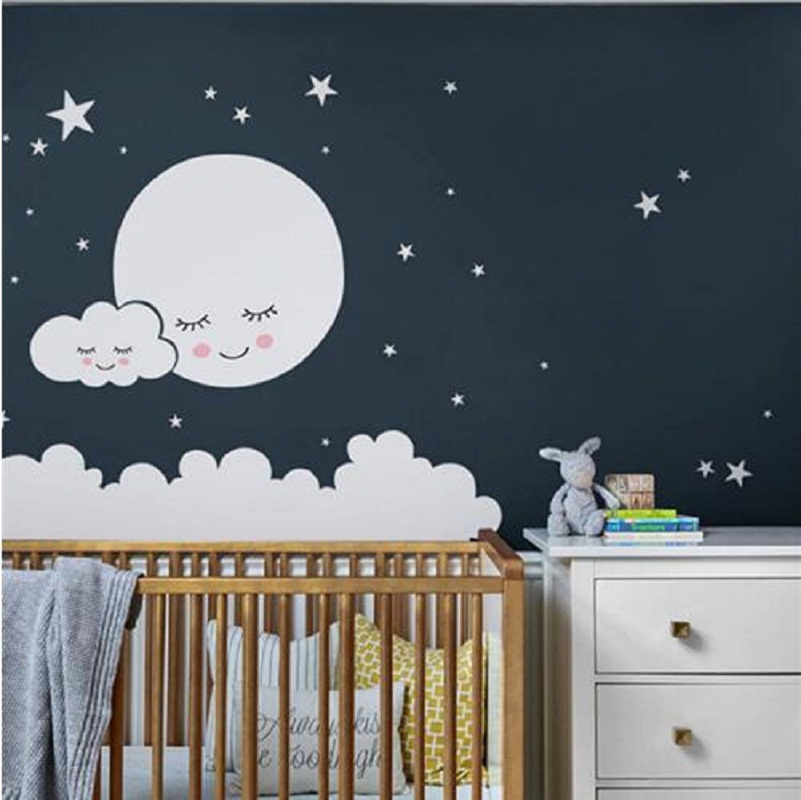 Belle lune étoiles autocollant - Baby Nursery Vinyl Wall Stickers avis et prix